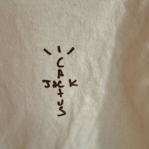 Cactus Jack White Tee with Brown Design